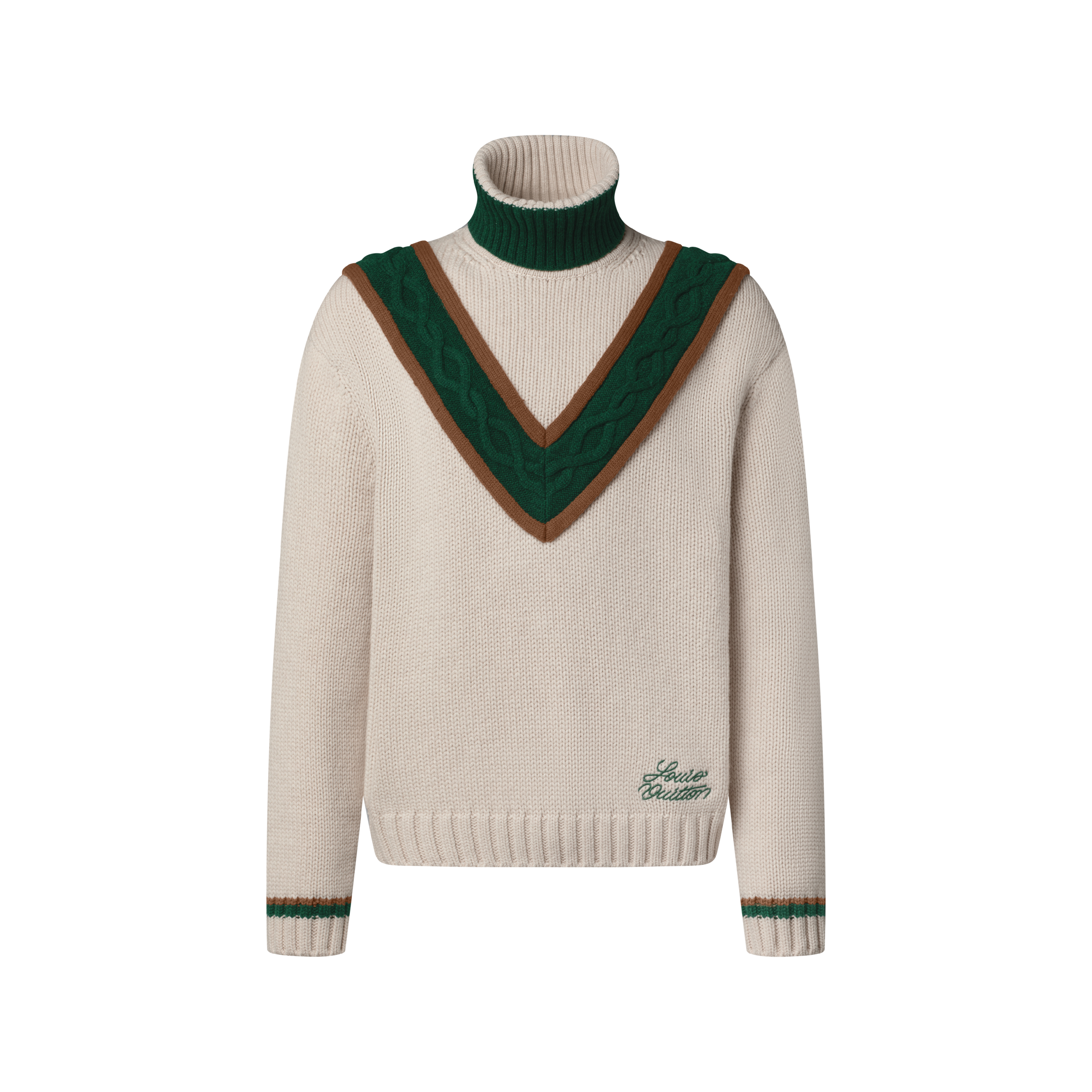 Contrasting Cable Knit Turtleneck - Ready-to-Wear | LOUIS VUITTON